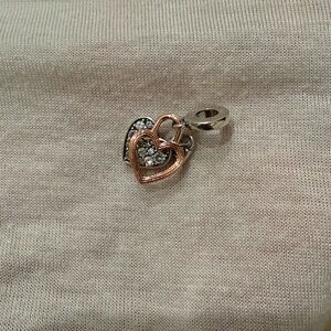 Sterling silver plated shiny diamond bead Charm, Pandora